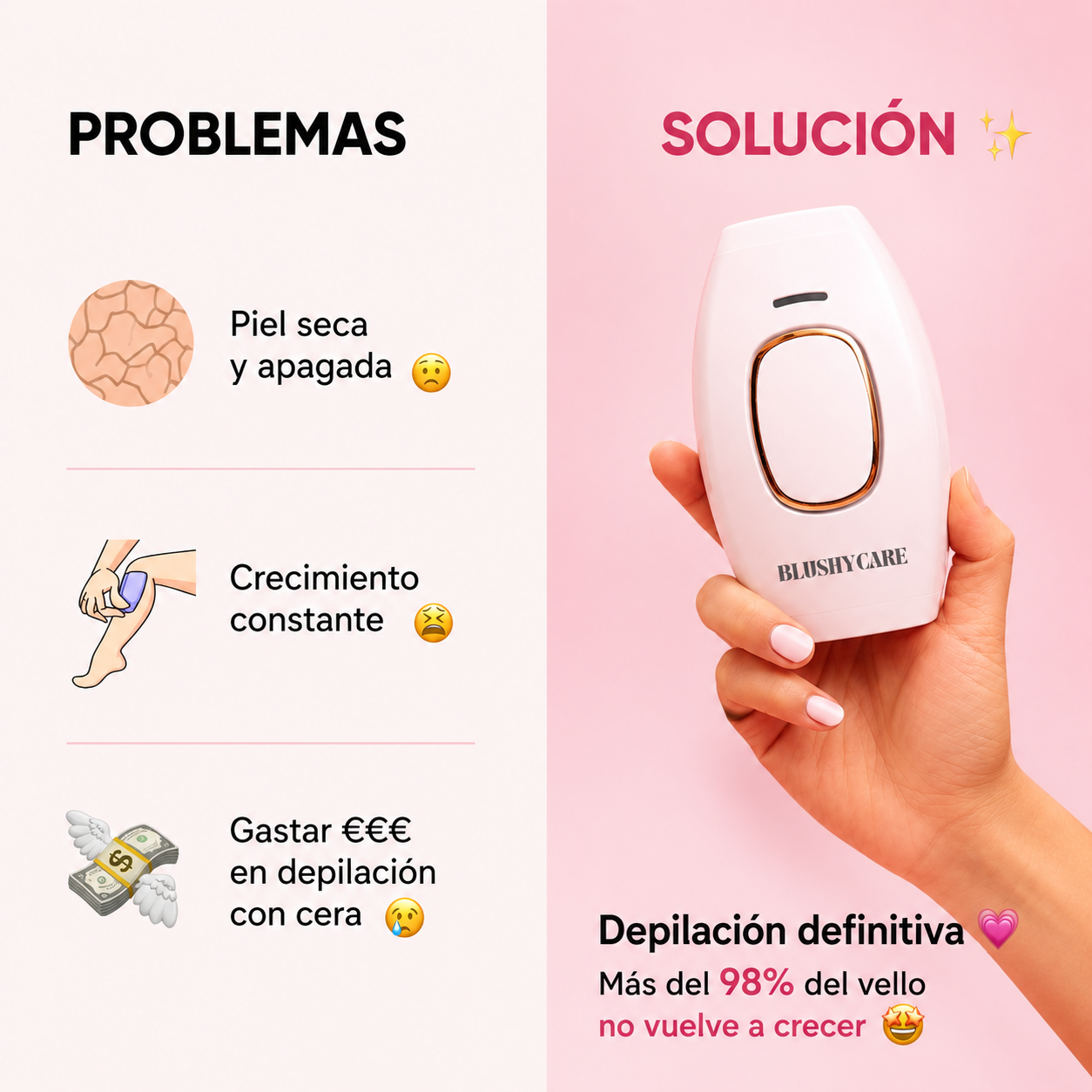Depiladora de luz pulsada - Resultados visibles desde las primeras sesiones